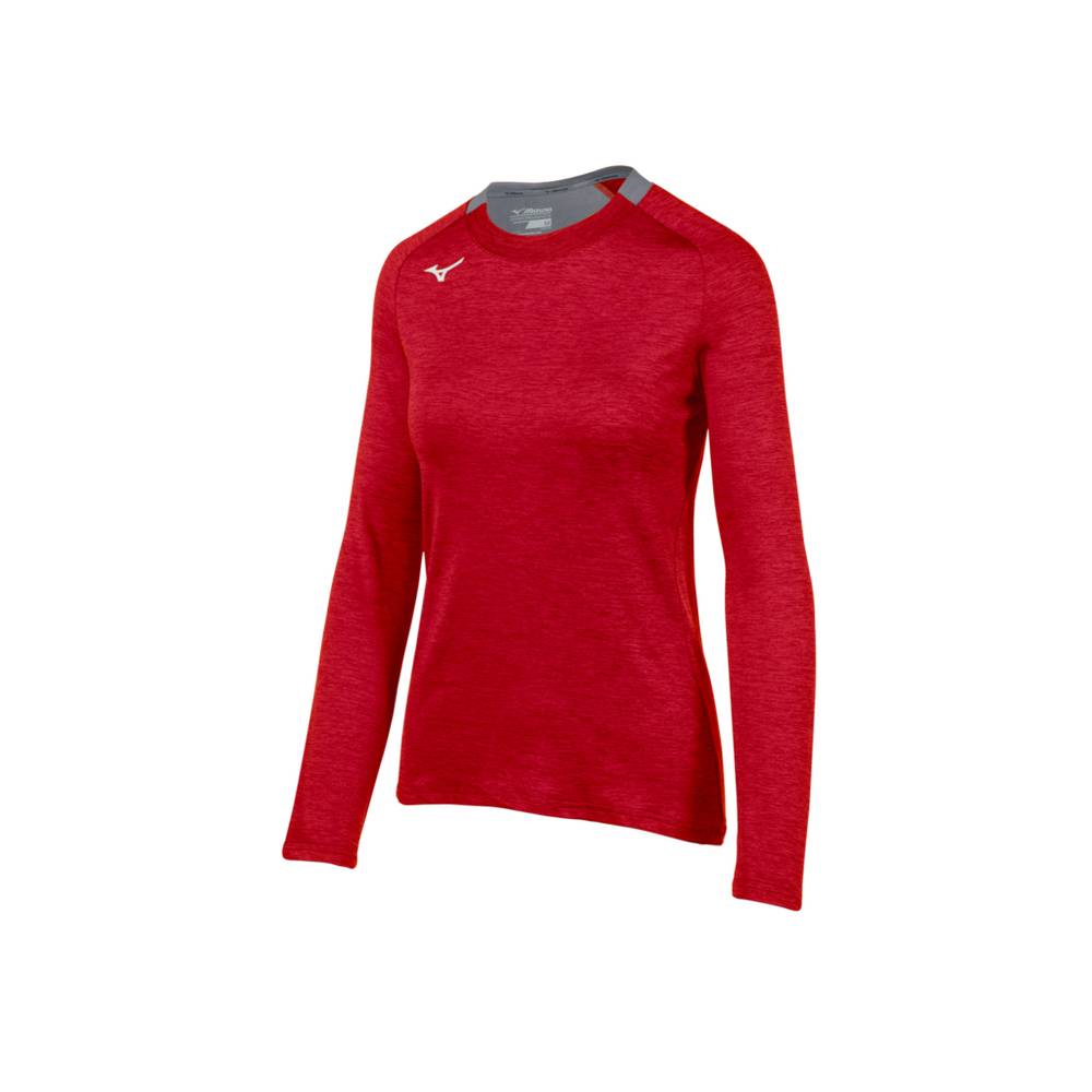 Mizuno Alpha Long Sleeve Női Futópóló Piros BNX579128